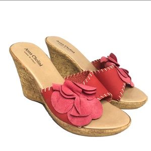 Anna Chelini Flower Pink Wedges Shoes
